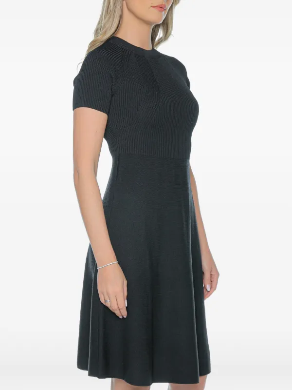 black knit dresses short sleeve Itsame Women's Mini Dress, Short Sleeve Loose Neck Knit Solid Color Summer Casual Comfy Dresses Black L, Size: Large