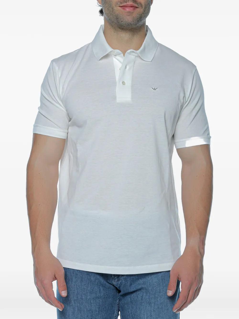 Emporio Armani logo-plaque polo shirt - Weiß
