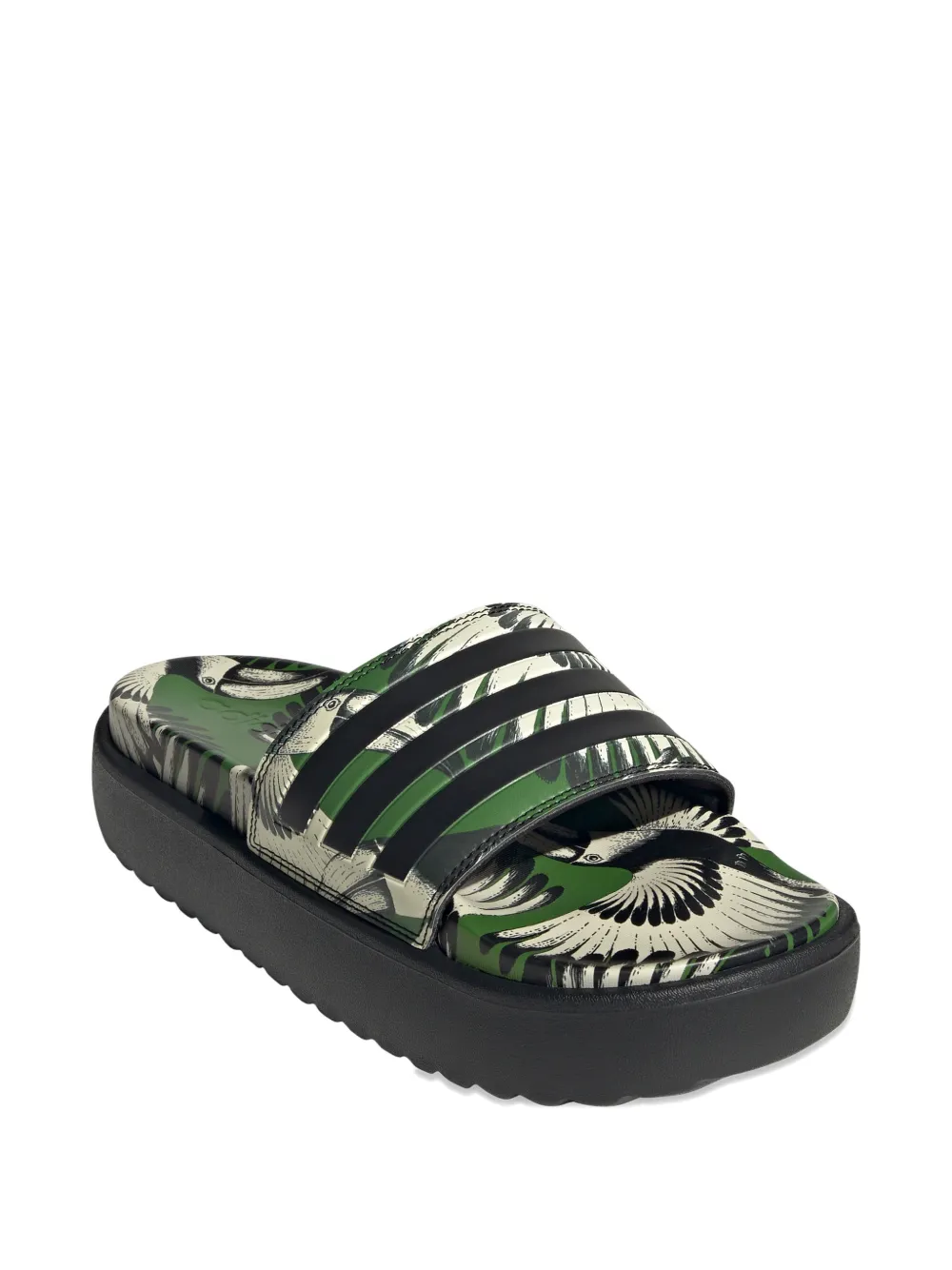 adidas x FARM Rio Adilette platform slides Zwart