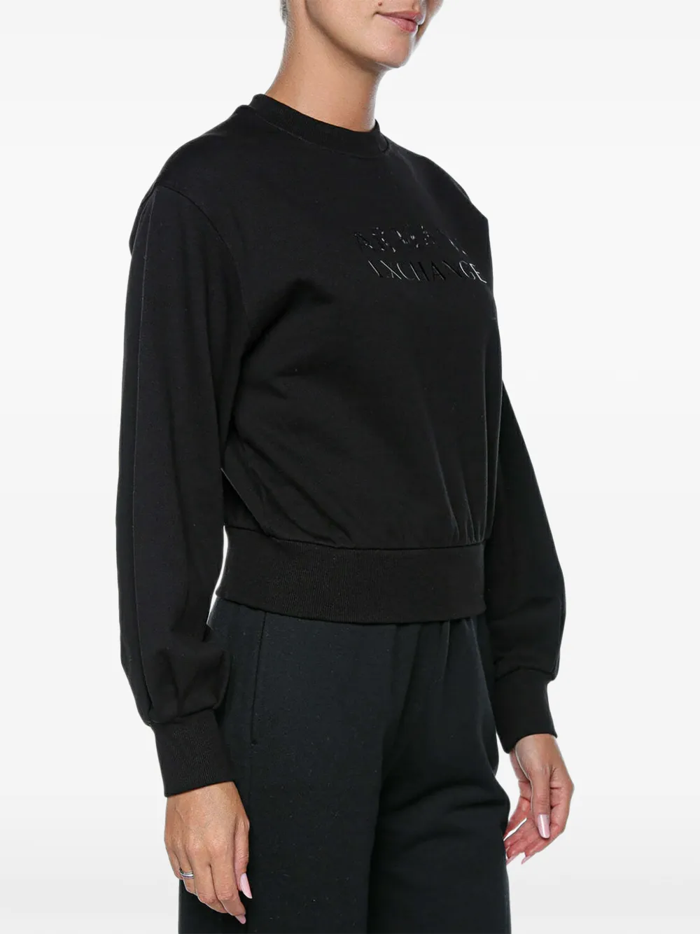 Armani Exchange Sweater met logo-reliëf Zwart