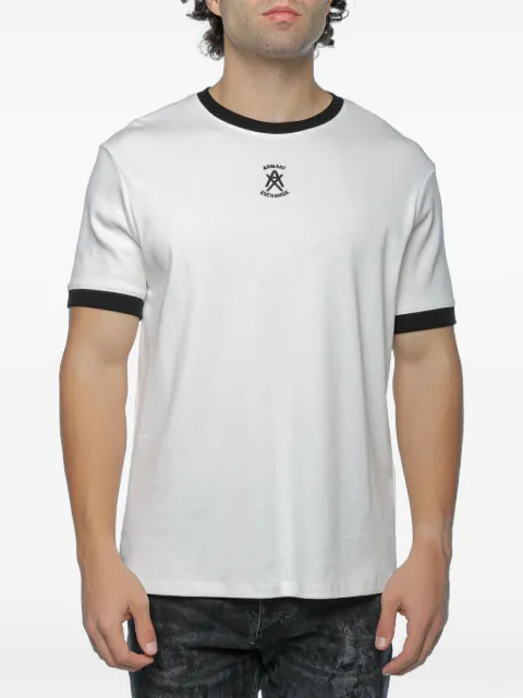 Armani Exchange logo-embroidered ringer T-shirt