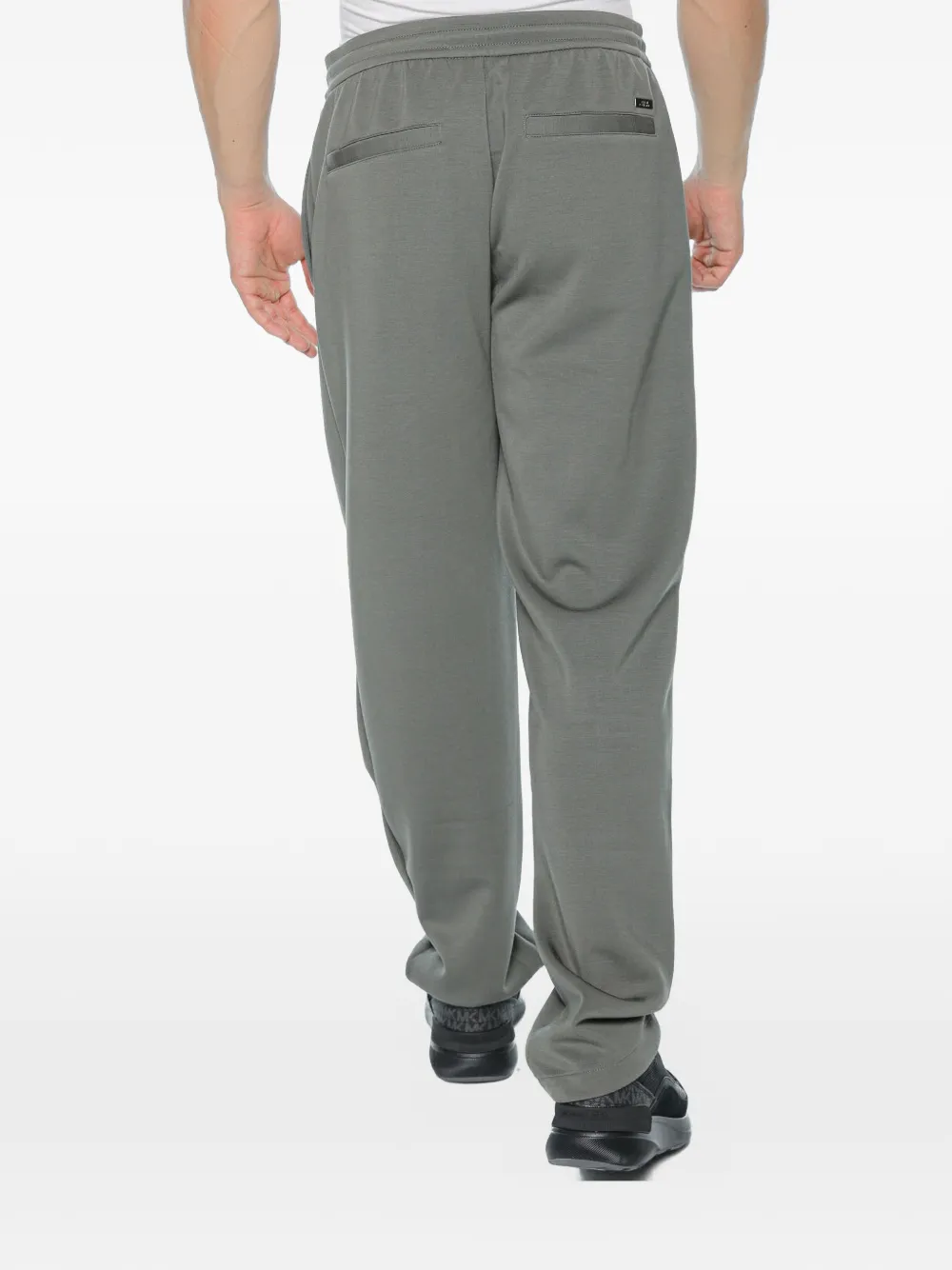 Armani Exchange Trainingsbroek met trekkoord en gesmockt detail Grijs