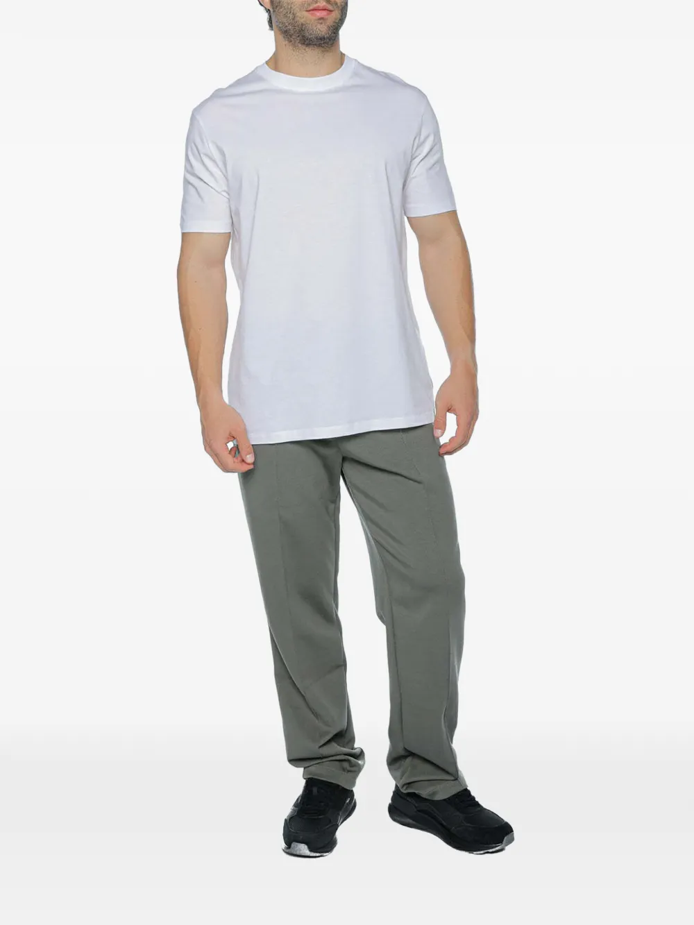 Armani Exchange Trainingsbroek met trekkoord en gesmockt detail Grijs