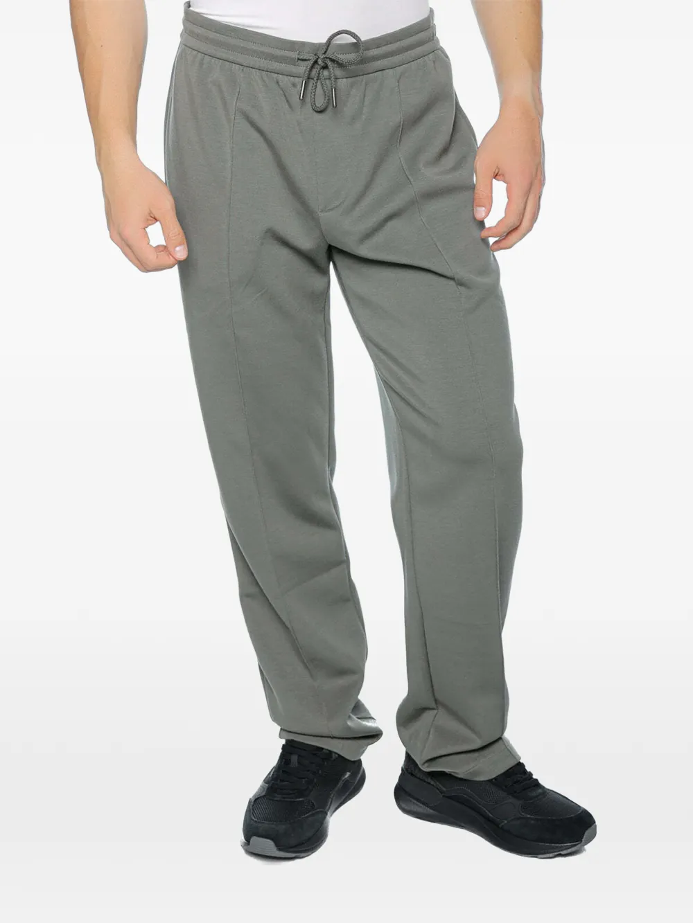 Armani Exchange drawstring pintuck-detail track pants - Grigio