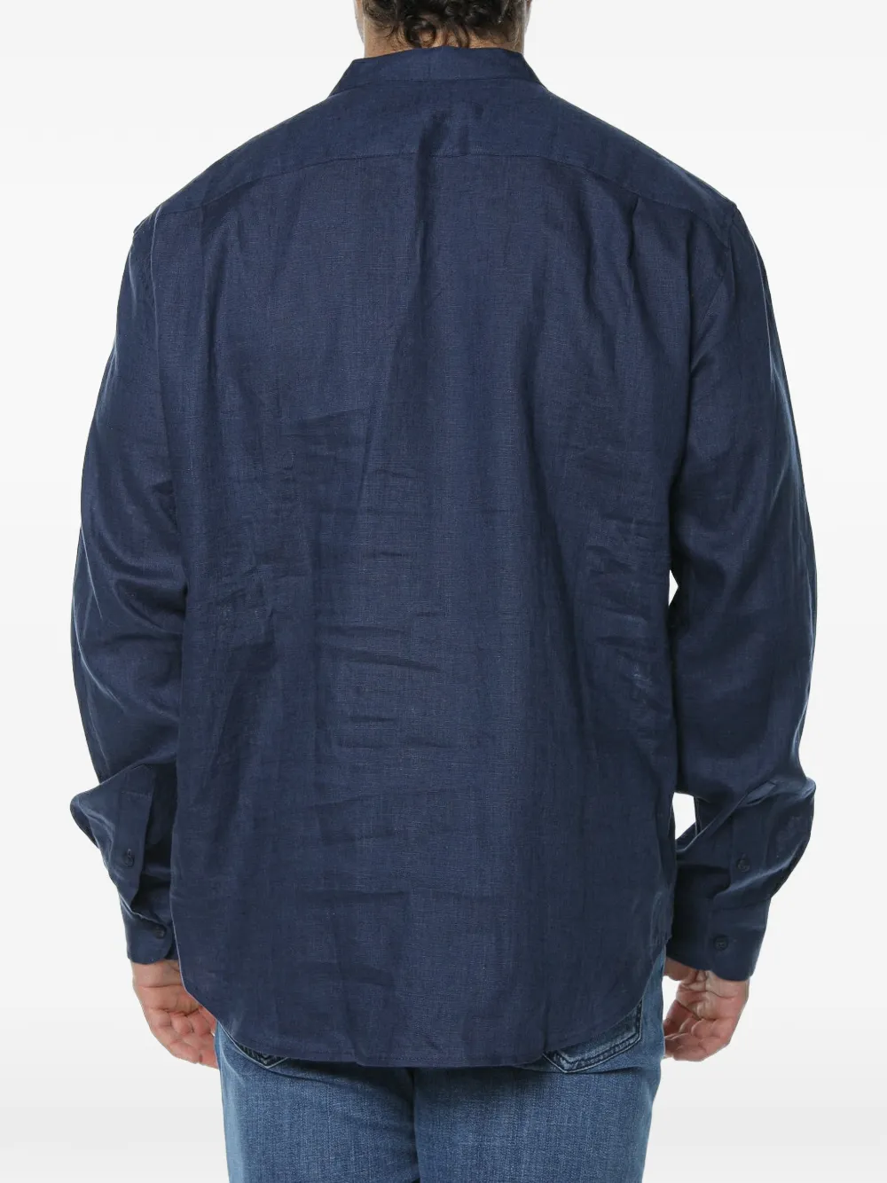 Trussardi stand-up collar shirt Blauw