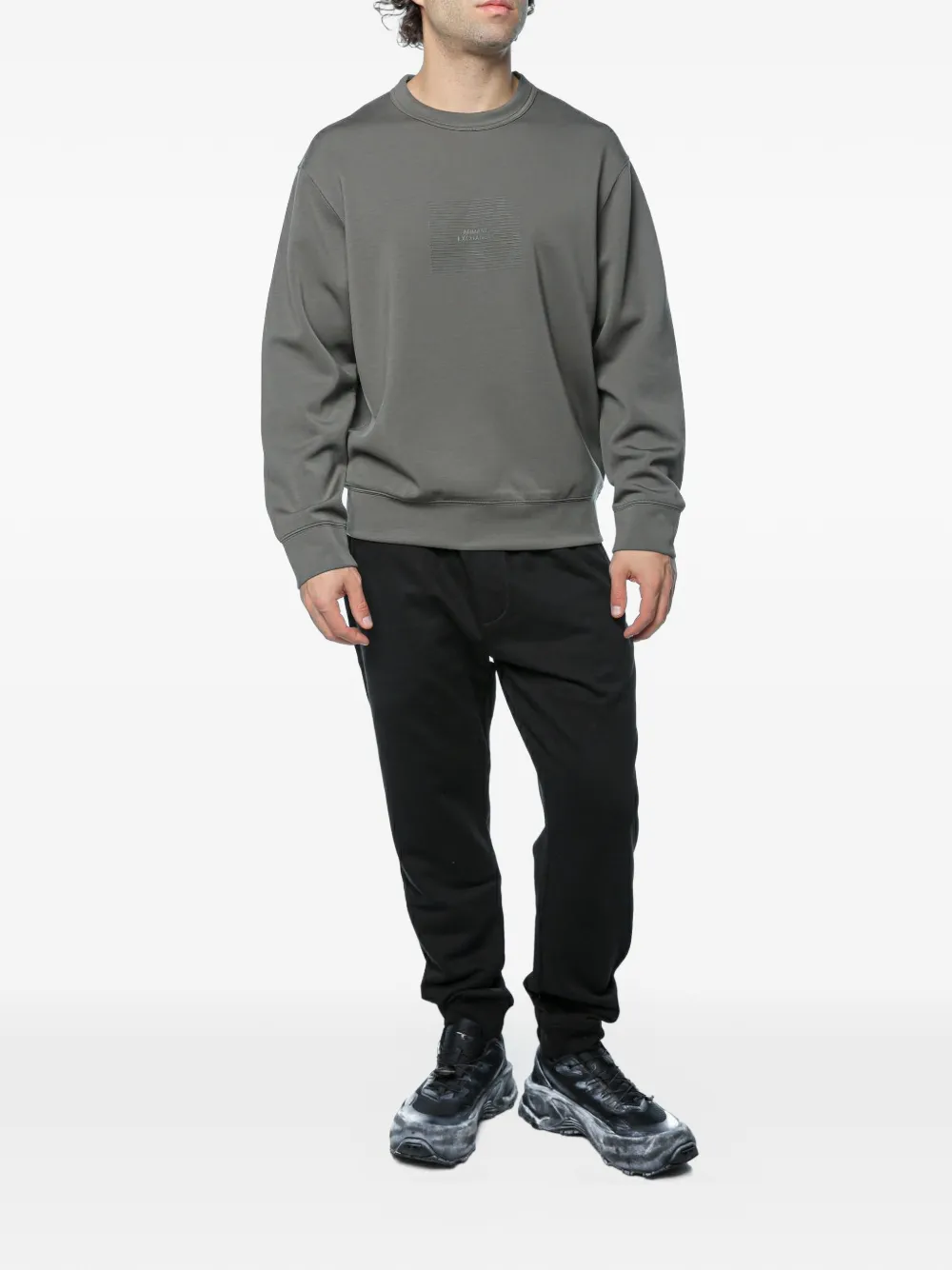 Armani Exchange Sweater met logoprint Grijs