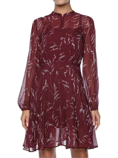 Armani Exchange floral-print long-sleeve mini dress