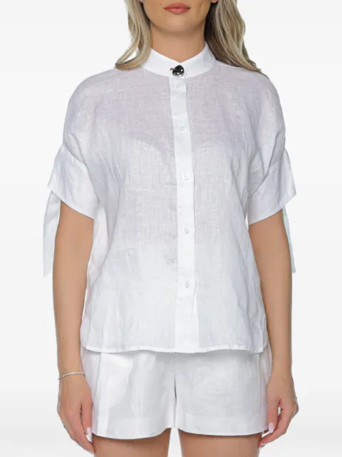 Armani Exchange camisa con detalle de moño