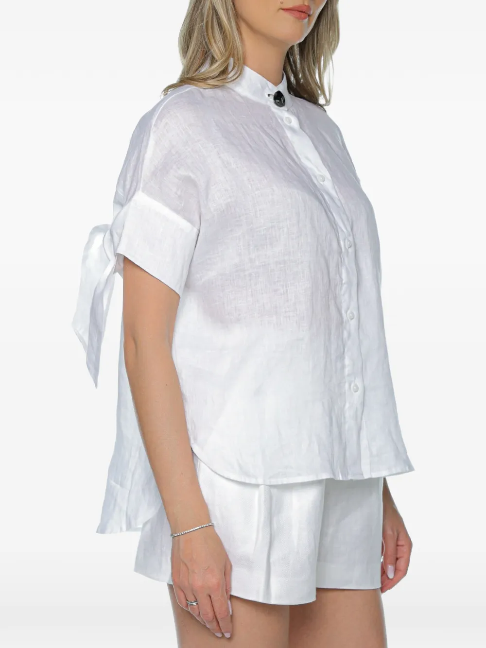Armani Exchange blouse met strikdetail Wit
