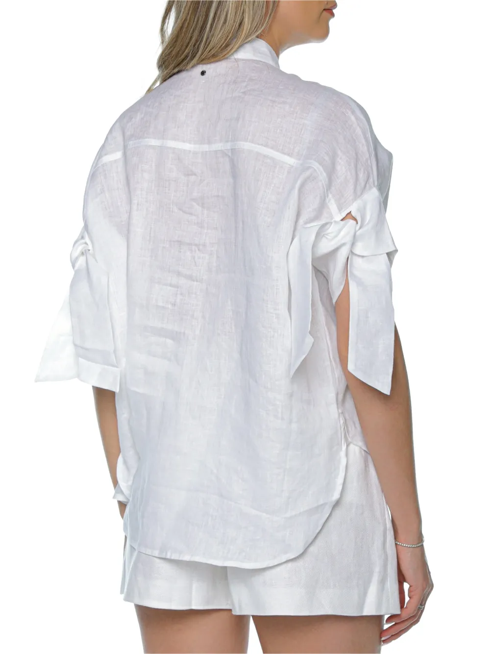 Armani Exchange blouse met strikdetail Wit