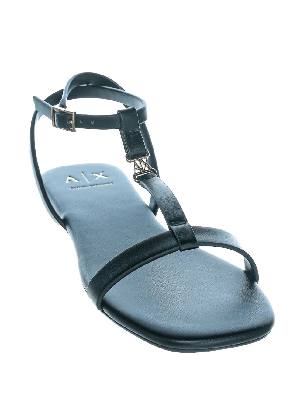 Armani Exchange logo-plaque buckle-fastening sandals Zwart