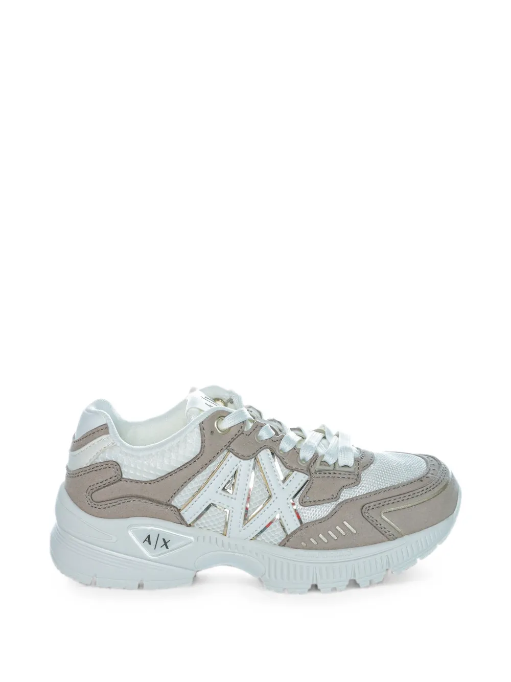 Armani Exchange logo-patch sneakers Beige