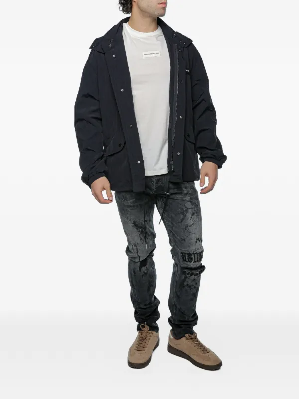 Armani Exchange logo-patch Hooded Jacket | Black | FARFETCH