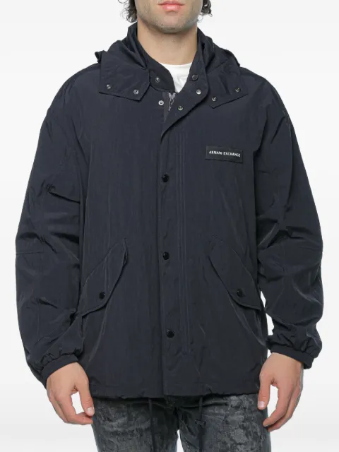 Armani Exchange logo-patch hooded jacket