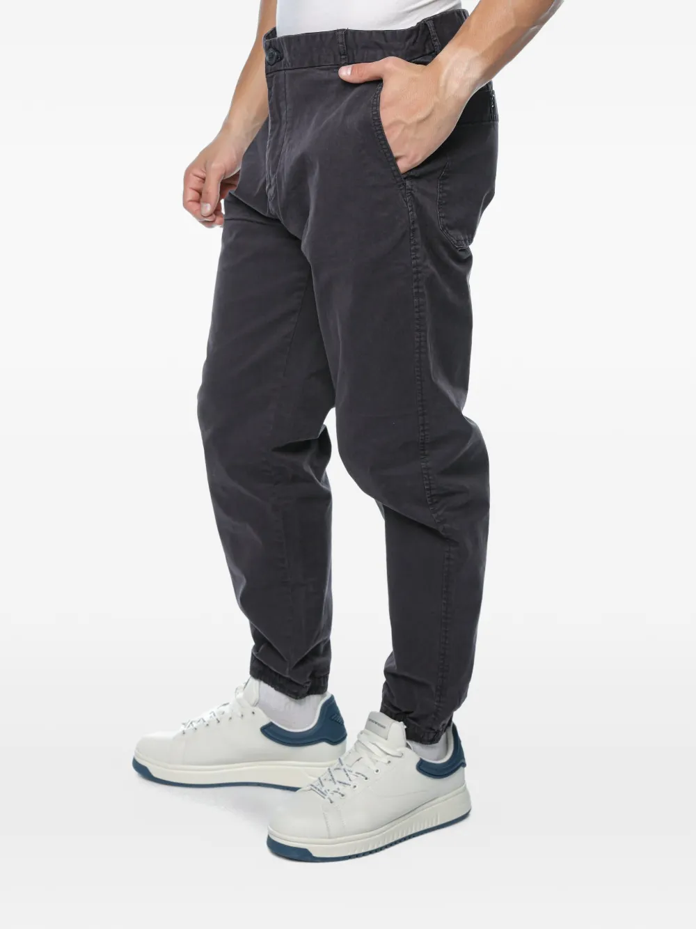 Armani Exchange Broek met elastische cuffs Grijs