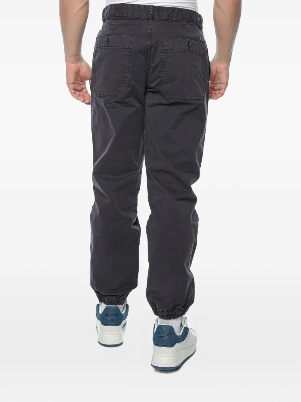 Armani Exchange Broek met elastische cuffs Grijs