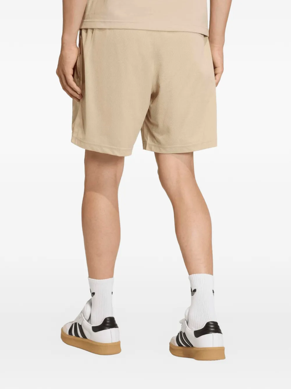 adidas Trefoil Essentials logoprinten mesh shorts Beige