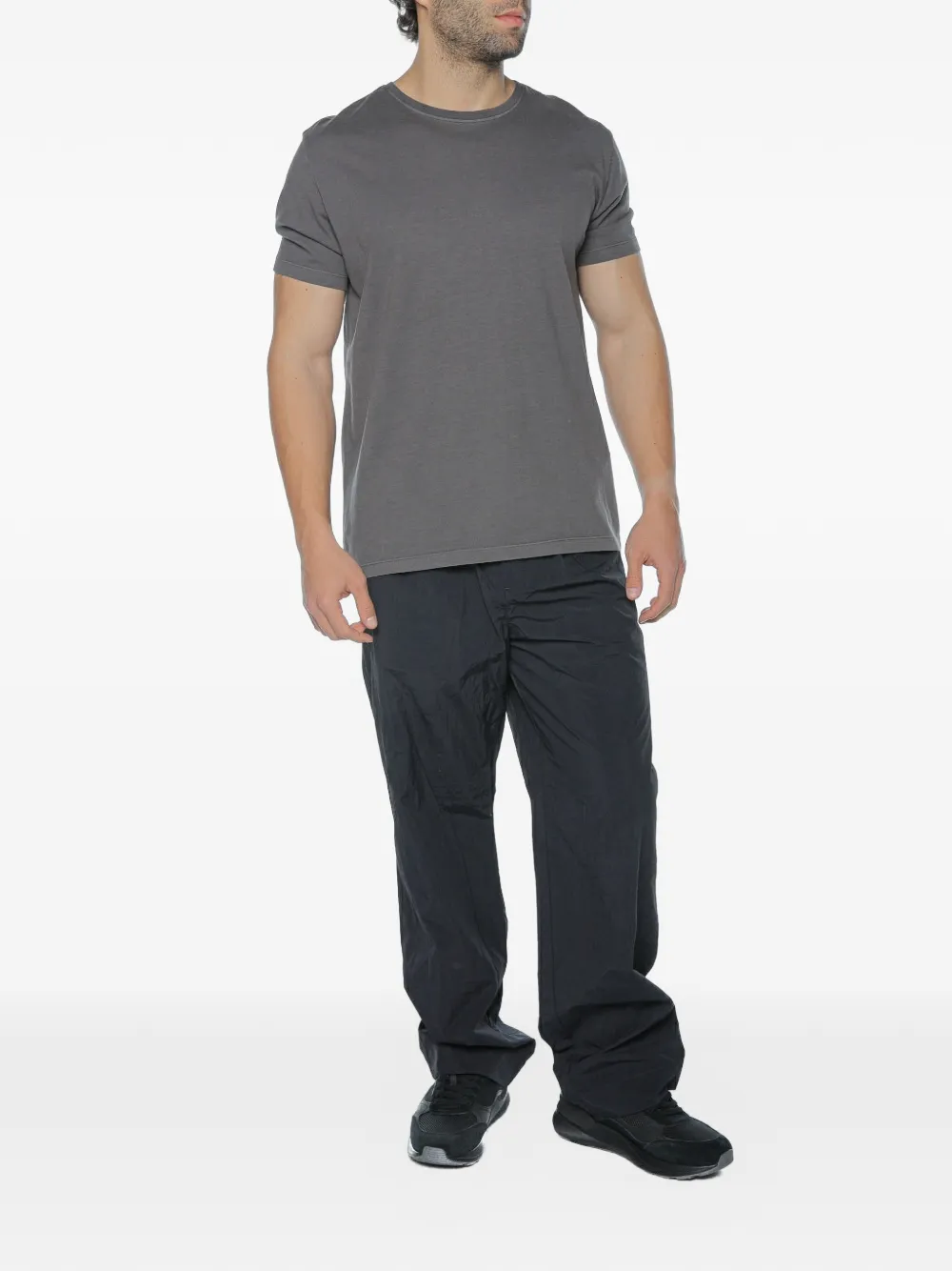 Armani Exchange Gekreukte broek met geplooide voorkant Blauw