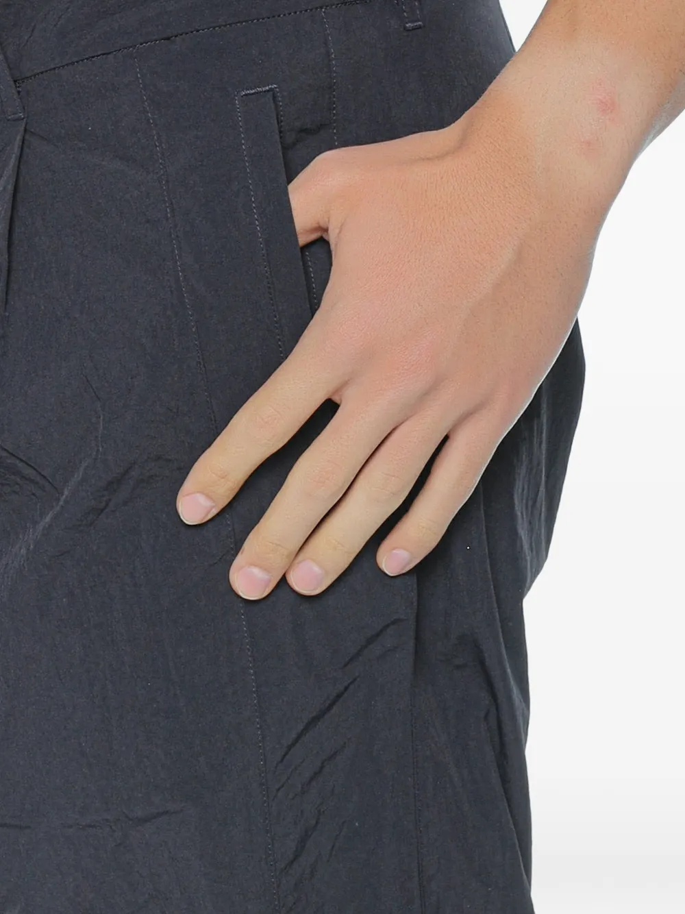 Armani Exchange Gekreukte broek met geplooide voorkant Blauw