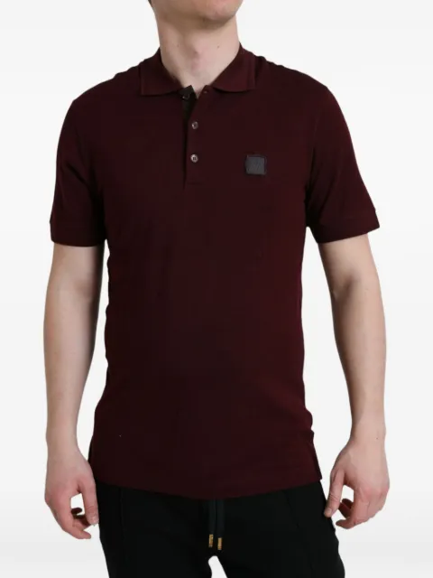 Dolce & Gabbana logo-patch cotton polo shirt