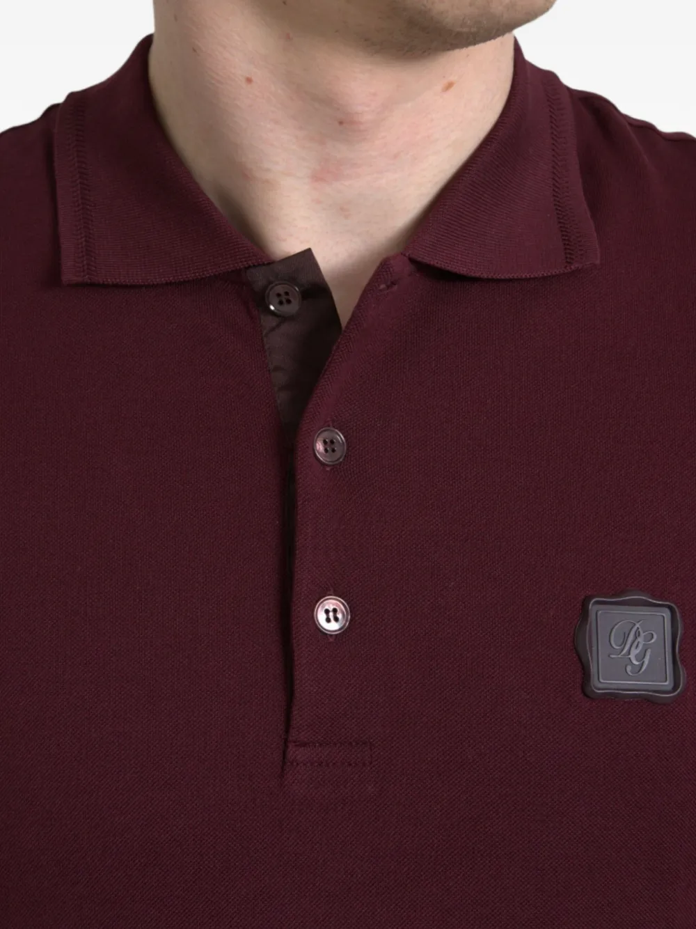 Dolce & Gabbana Poloshirt met logopatch Bruin