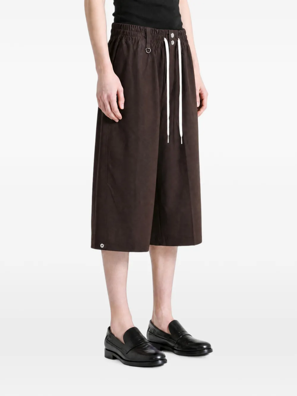 Wales Bonner x Y-3 logoprinten broek met trekkoord Bruin