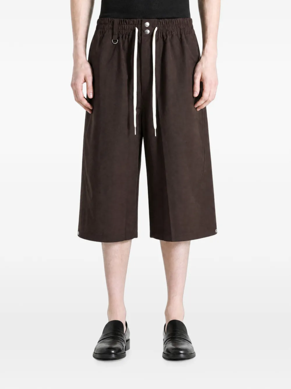 Wales Bonner x Y-3 logo-print drawstring trousers - Marrone
