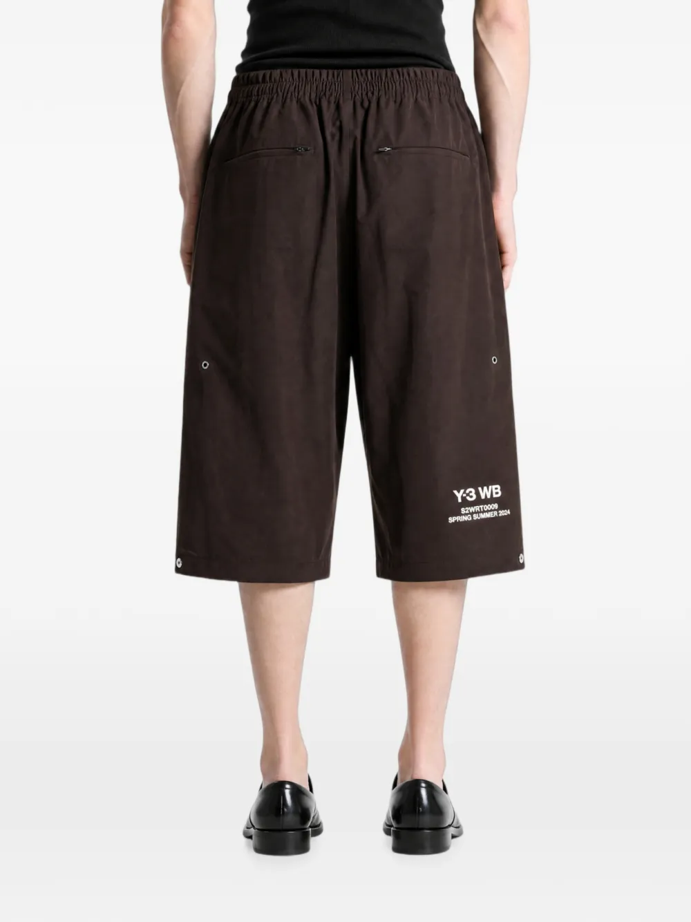 Wales Bonner x Y-3 logoprinten broek met trekkoord Bruin