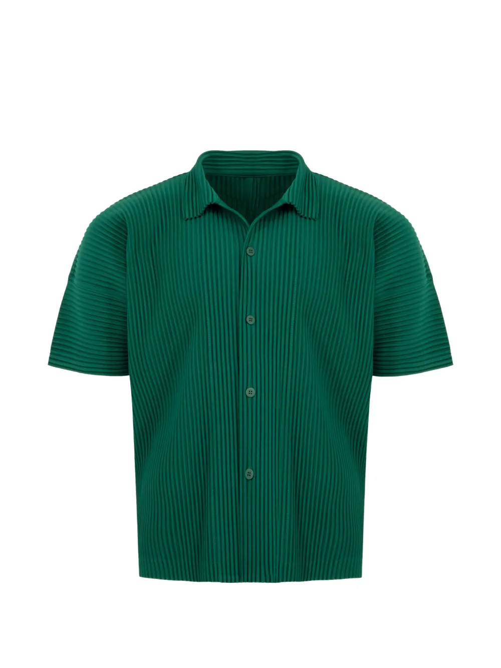 Issey Miyake pleated-design shirt - Verde