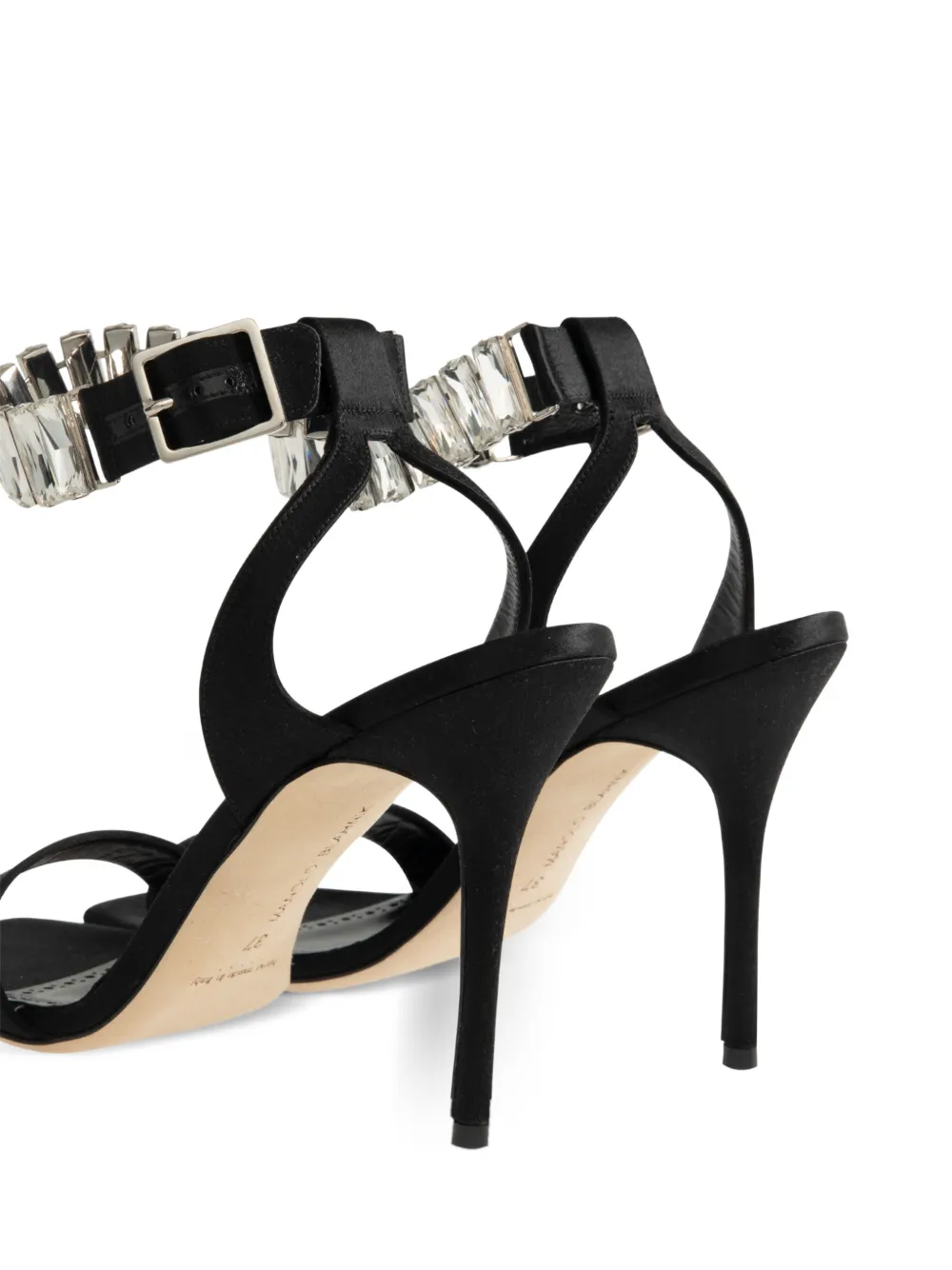 Manolo Blahnik Bayosan sandalen verfraaid met kristallen Zwart