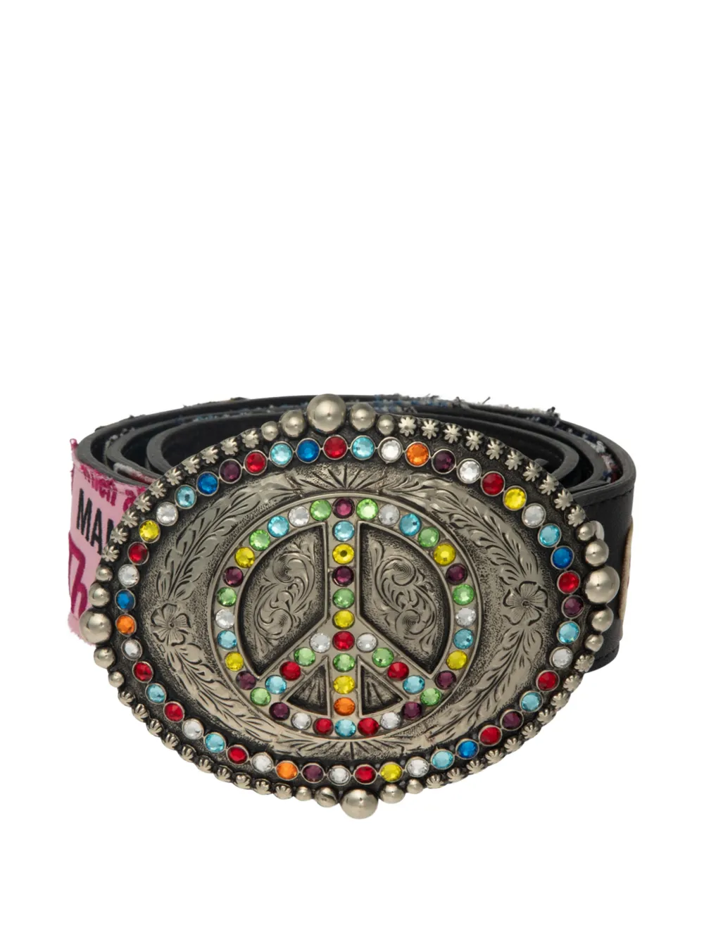 SATOSHI NAKAMOTO Codex crystal-embellished belt - Argento
