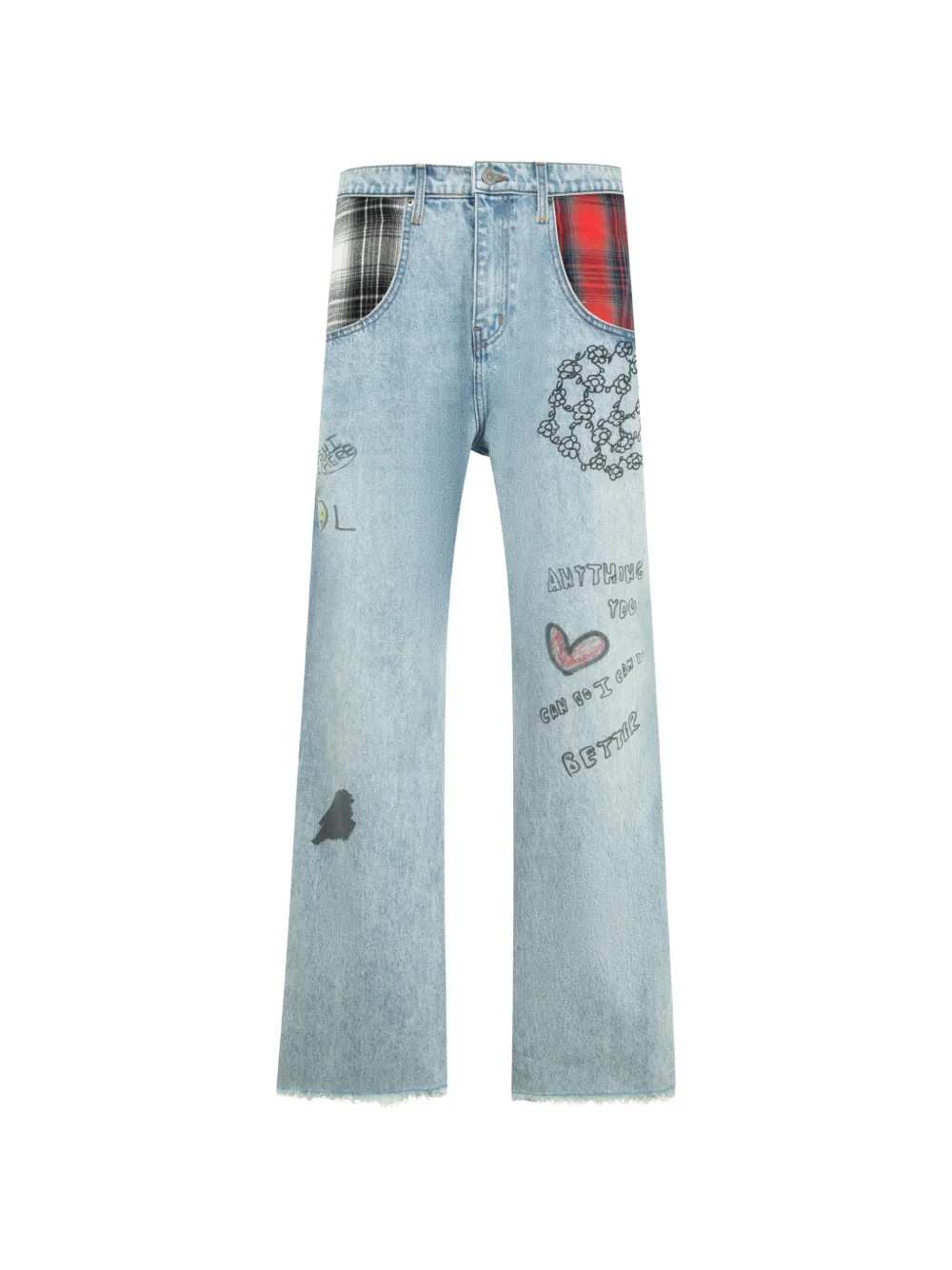 SATOSHI NAKAMOTO Nessa graphic-print jeans - Blu