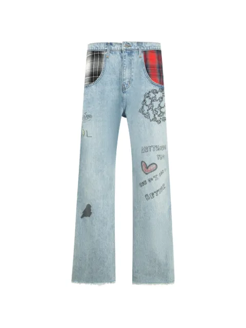 SATOSHI NAKAMOTO Nessa graphic-print jeans