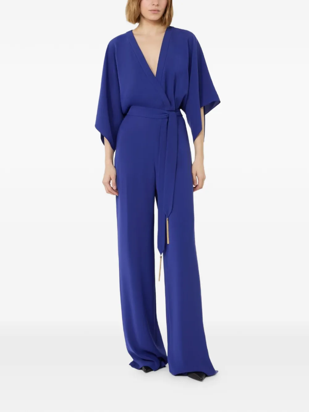  Max Mara Mono Largo Con Cuello En V - Azul 