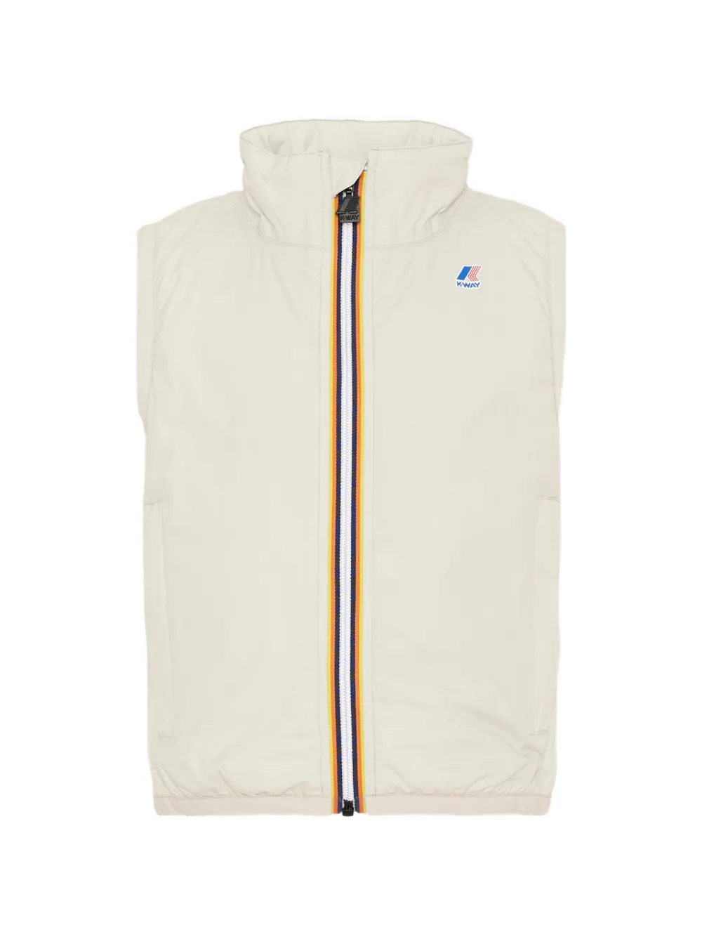 K Way Kids Rouland logo-patch zip-up gilet - Neutrals