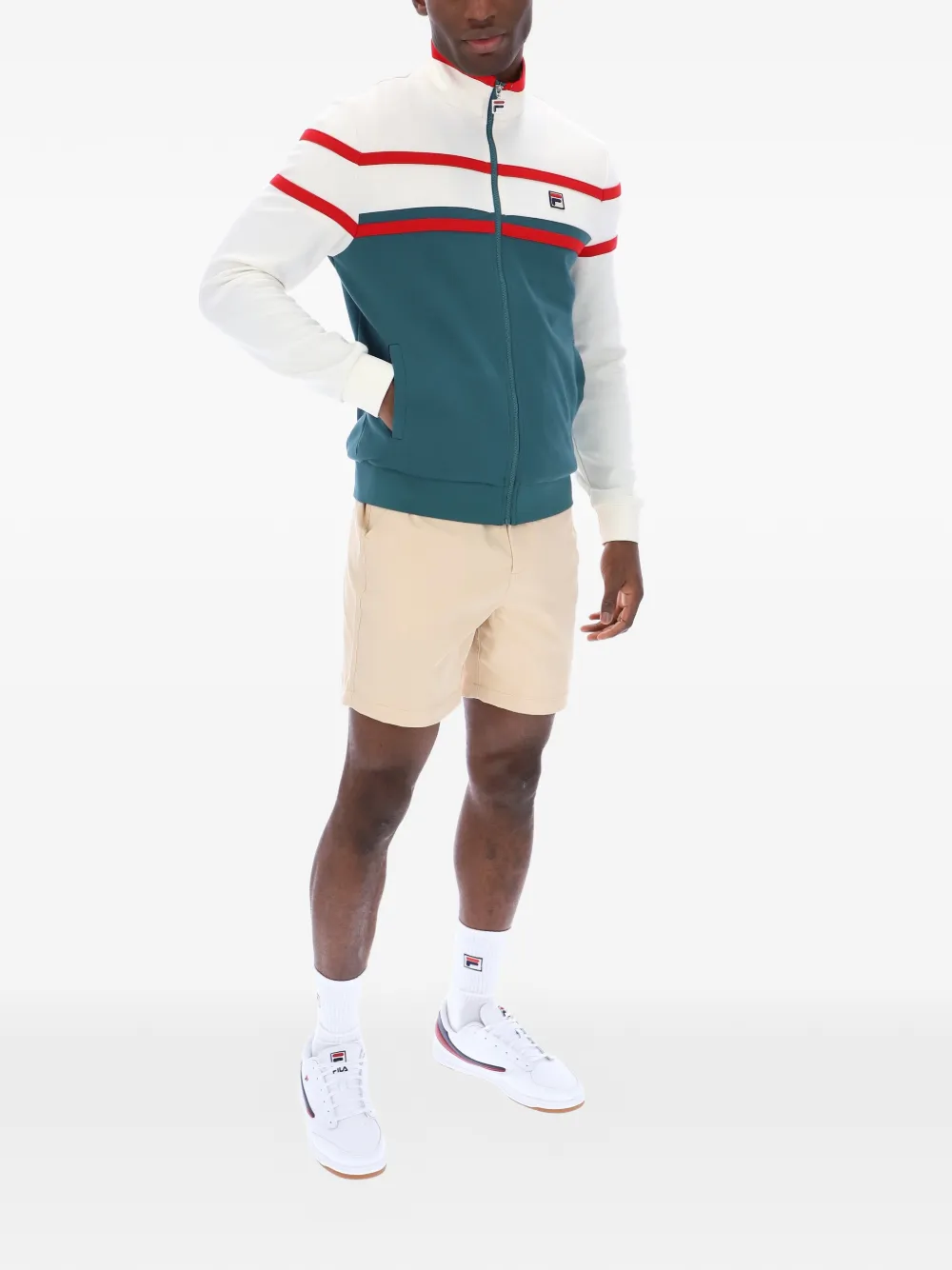  Fila Sudadera Giovanni Con Panel En Contraste - Verde 