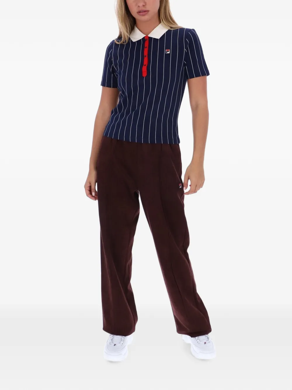 Fila BB1 pinstripe polo shirt Blauw