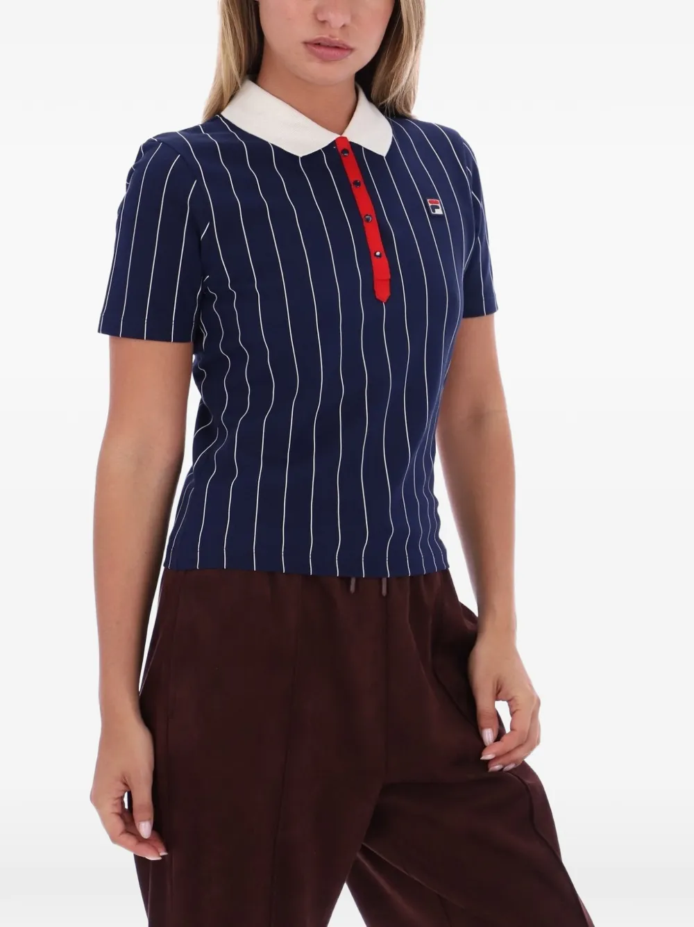 Fila BB1 pinstripe polo shirt Blauw