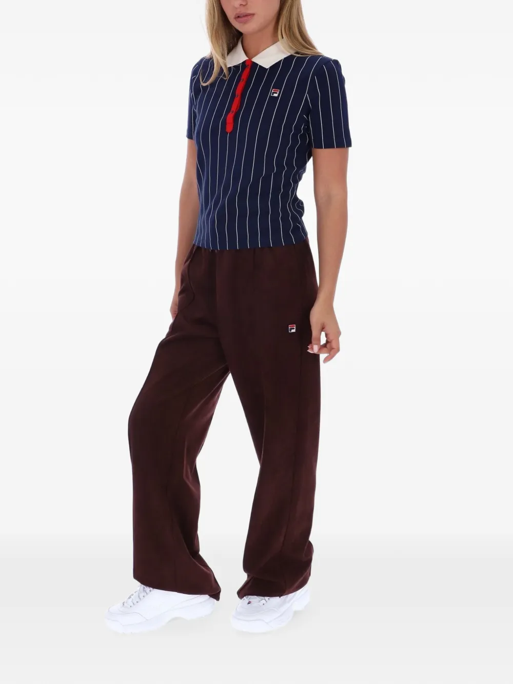 Fila BB1 pinstripe polo shirt Blauw