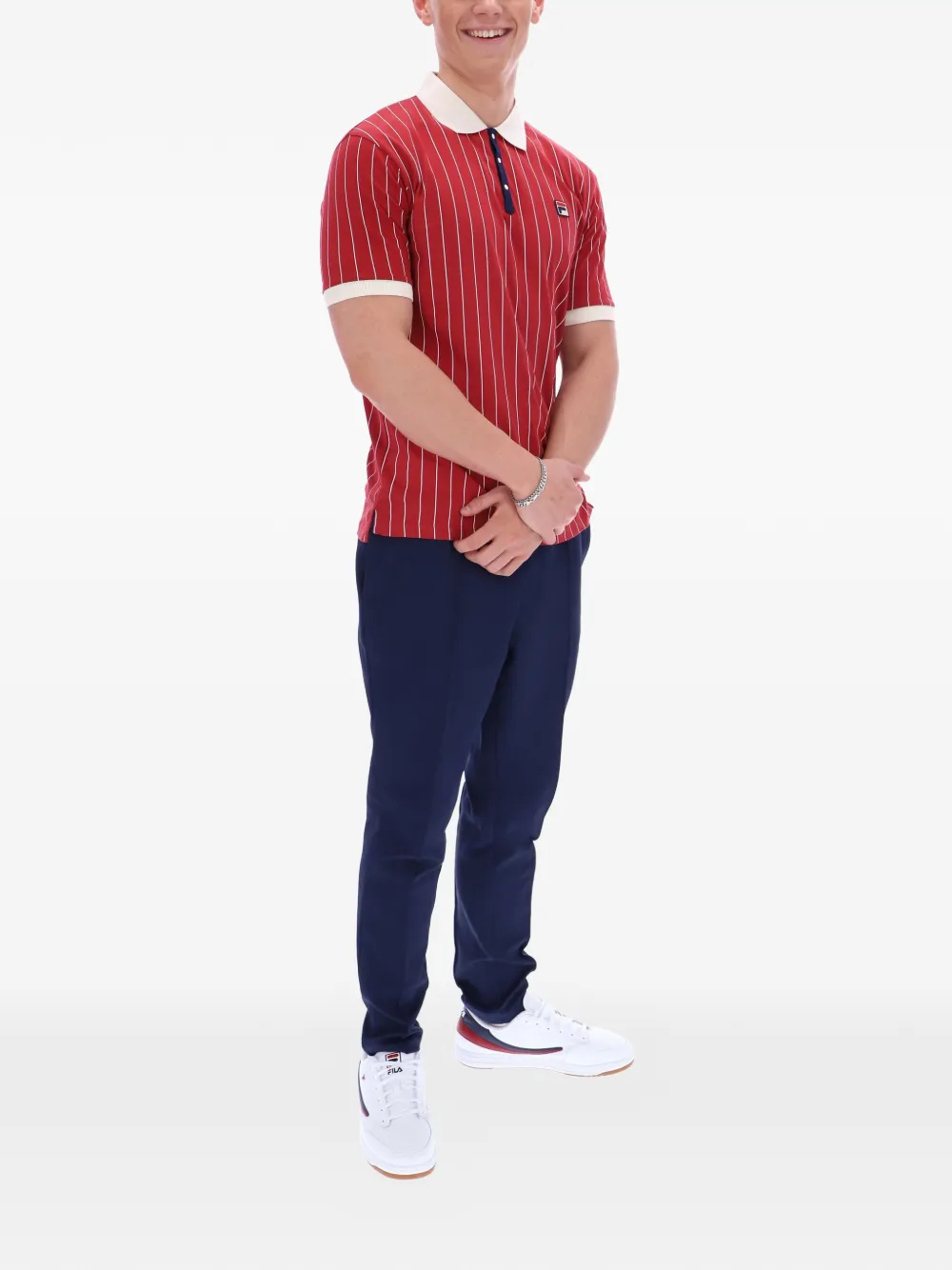 Fila BB1 gestreept poloshirt Rood