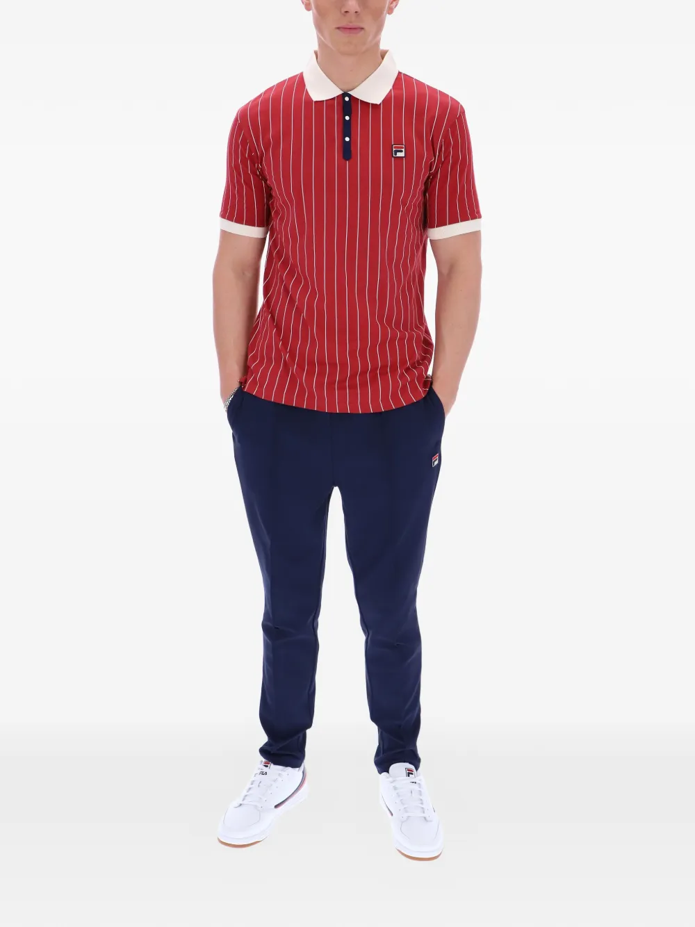 Fila BB1 gestreept poloshirt Rood