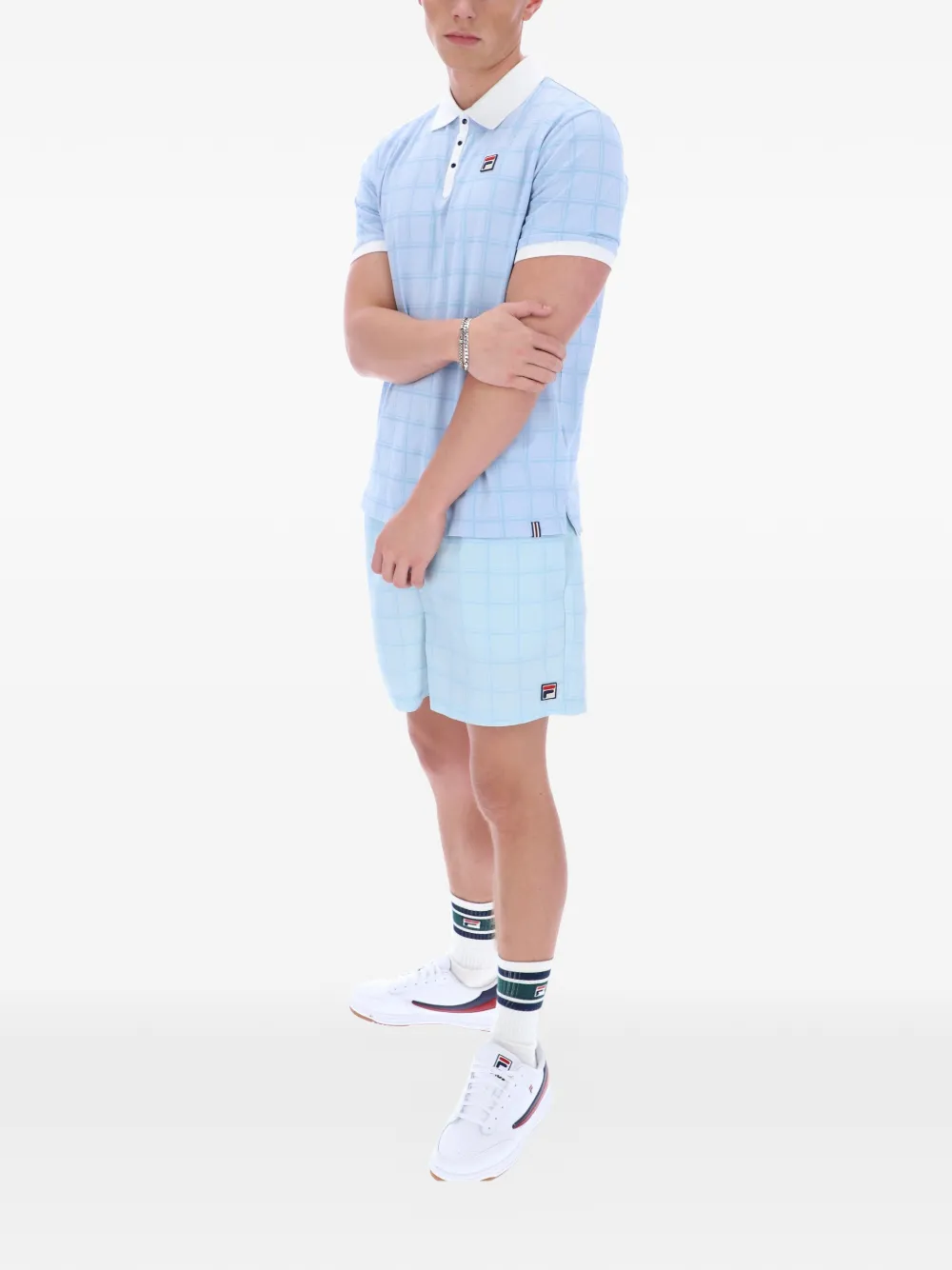 Fila Ignazio geruit poloshirt Blauw