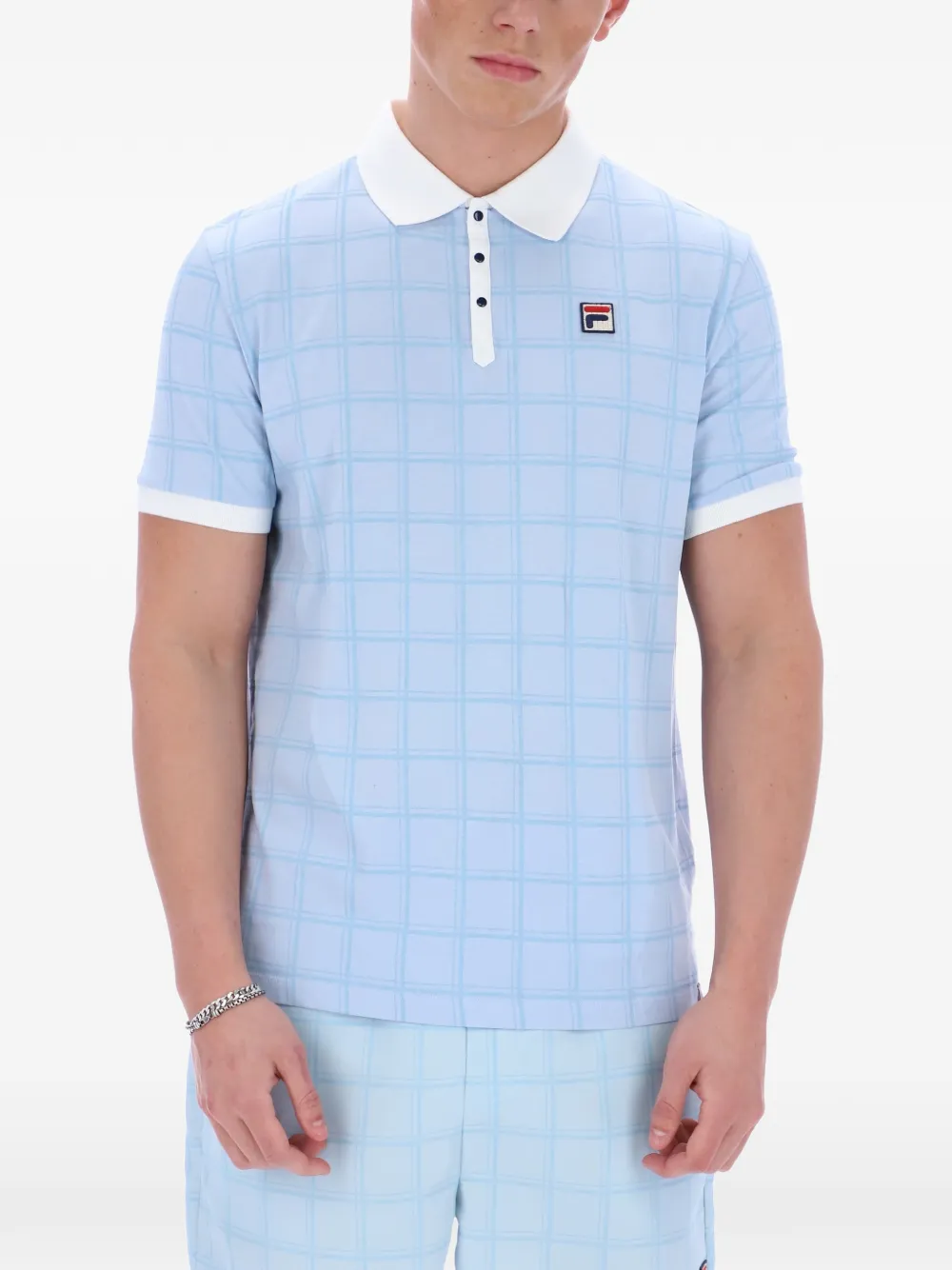 Fila Ignazio geruit poloshirt Blauw