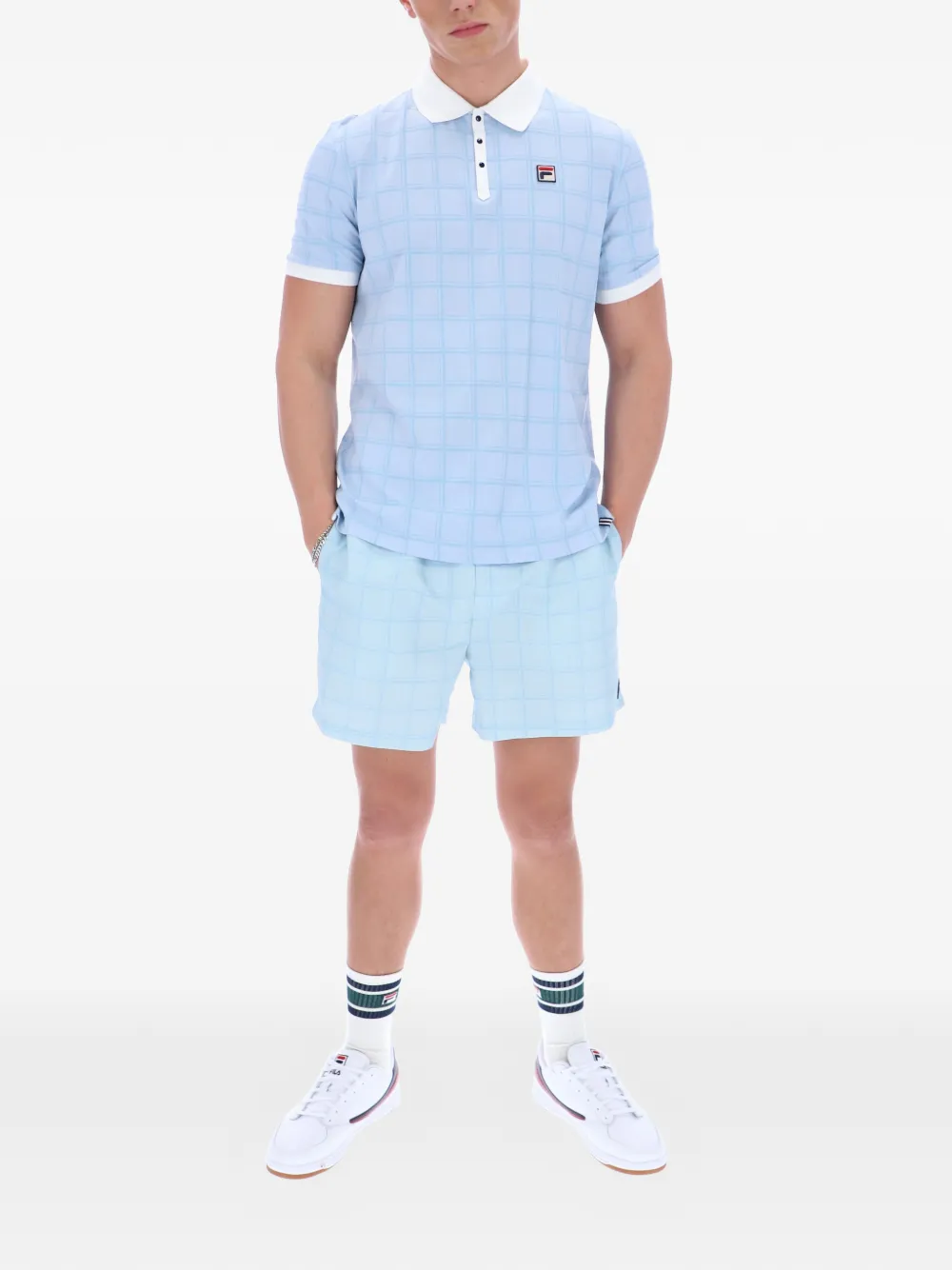 Fila Ignazio geruit poloshirt Blauw