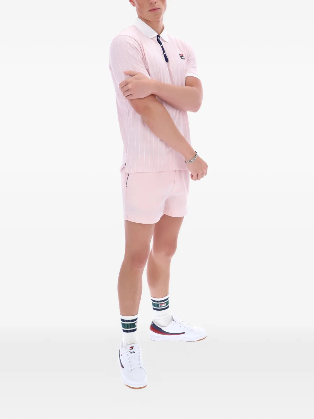 Fila BB1 gestreept poloshirt Roze