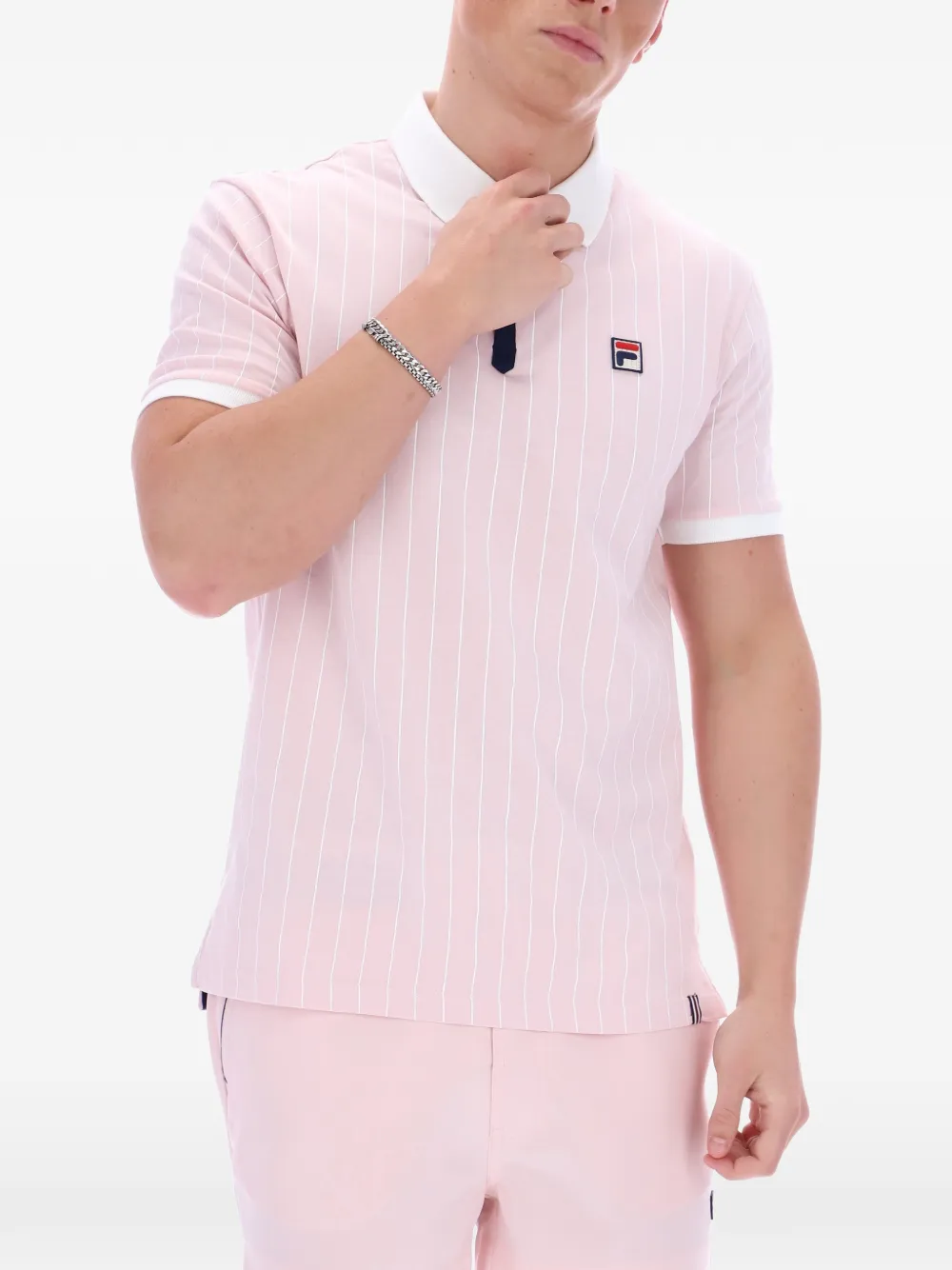 Fila BB1 gestreept poloshirt Roze