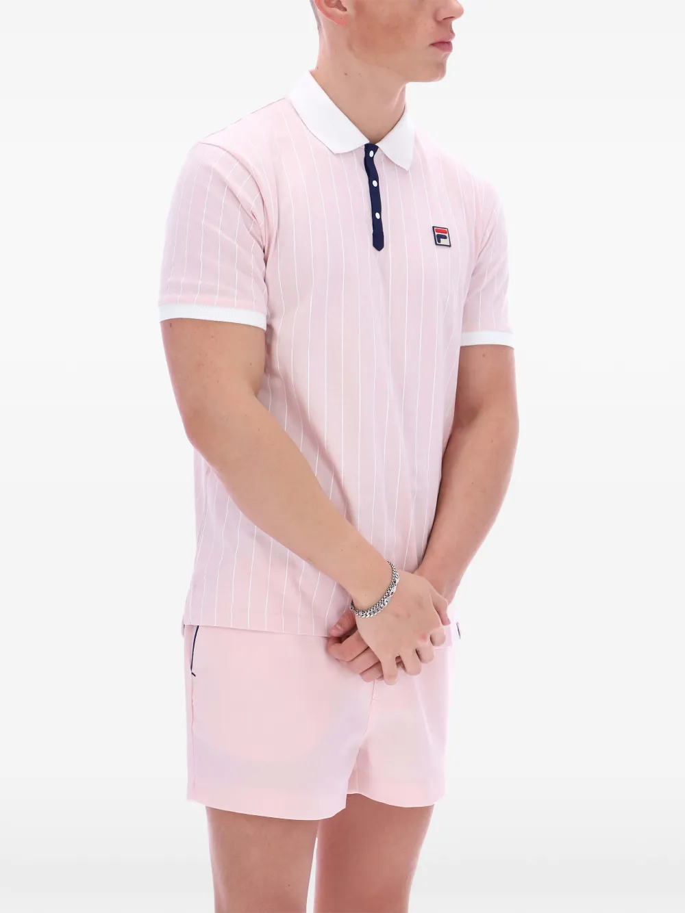 Fila BB1 gestreept poloshirt Roze