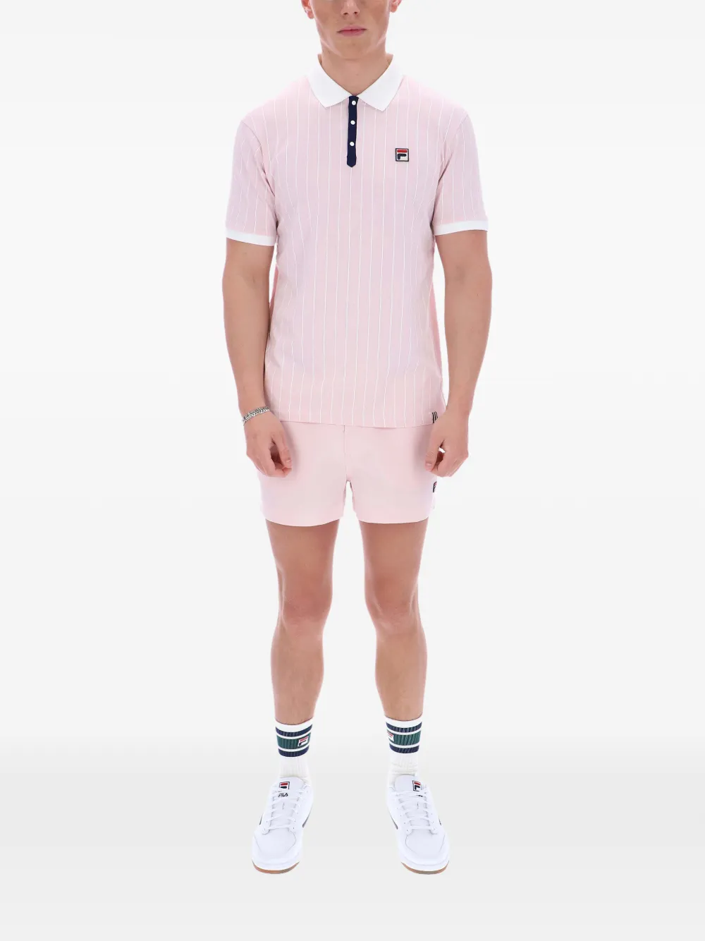 Fila BB1 gestreept poloshirt Roze
