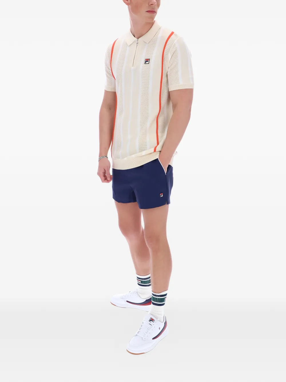 Fila Giorgio gehaakt poloshirt Wit