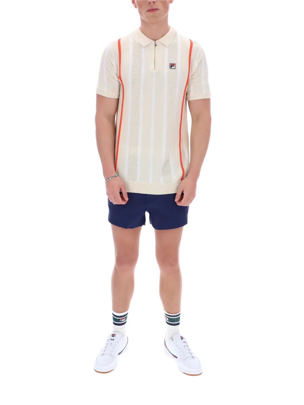 Fila Giorgio gehaakt poloshirt Wit